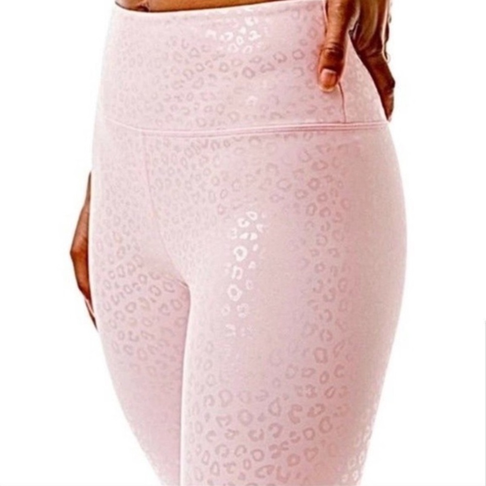 LIKE NEW ZYIA Light n Tight 7/8 24” Leggings in Pink Leopard Unicorn, Size 2